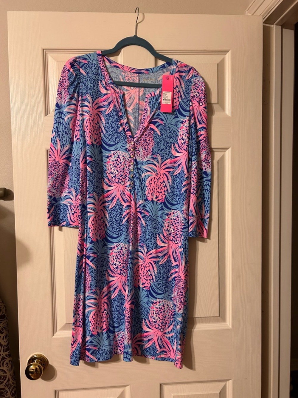 Lilly Pulitzer Blue & Pink Tropical Print Tunic